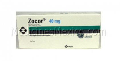 Zocor Simvastatin 40 mg 20 Tabs