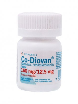 Codiovan valsartan hydrochlorothiazide 160/12.5mg 30tabs